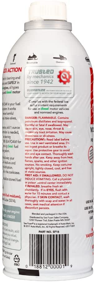 Sea Foam SF16 Motor Treatment 16 Fl Oz, 12 Pack, Clear