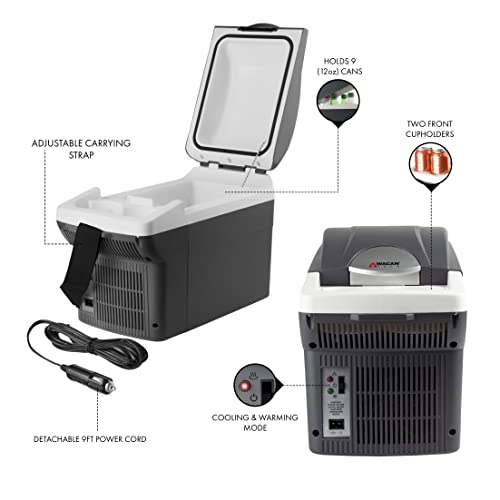 Wagan EL6206 - 6 Quart 12V Portable Electric Cooler/Warmer for Car, Truck, SUV, RV, Trailer DC Powered