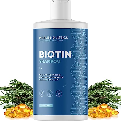 Biotin Shampoo for Hair Growth and Volume - Hair Loss for Men and Women - Natural DHT Blocker - Thickening Shampoo for Fine Hair - Pure Anti Dandruff Oils - Sulfate Free for Color Treated Hair - 16 oz