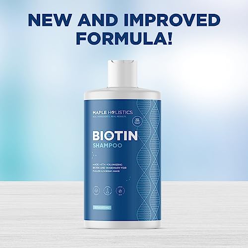 Biotin Shampoo for Hair Growth and Volume - Hair Loss for Men and Women - Natural DHT Blocker - Thickening Shampoo for Fine Hair - Pure Anti Dandruff Oils - Sulfate Free for Color Treated Hair - 16 oz