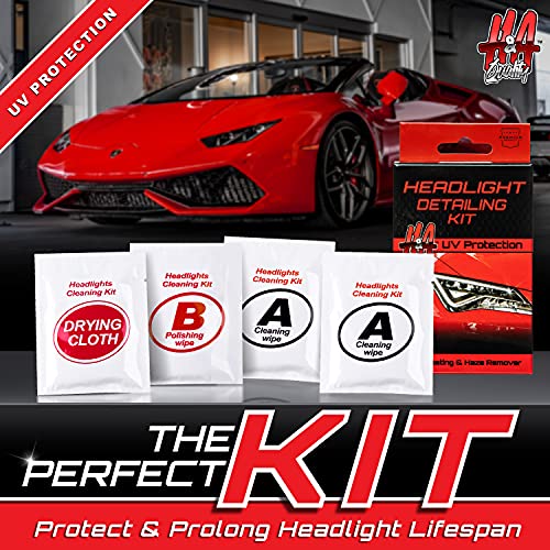 H&A QUALITY Headlight Restoration Kit, Headlights Cleaner Wipes Restore and Protect Your Car Lenses