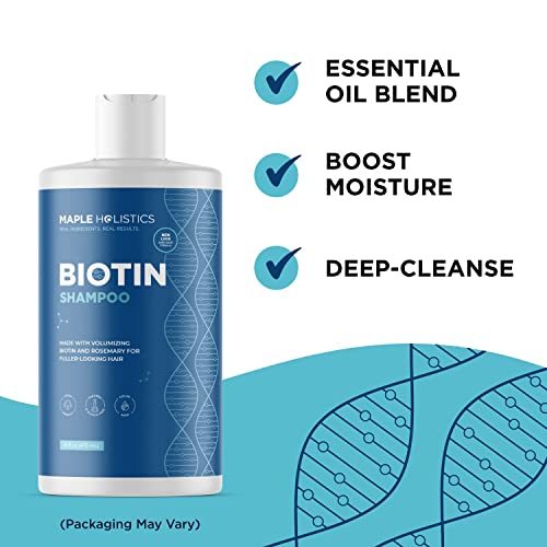 Biotin Shampoo for Hair Growth and Volume - Hair Loss for Men and Women - Natural DHT Blocker - Thickening Shampoo for Fine Hair - Pure Anti Dandruff Oils - Sulfate Free for Color Treated Hair - 16 oz