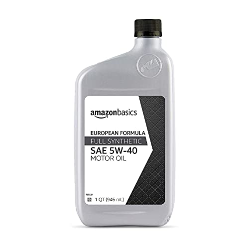 Amazon Basics Full Synthetic Motor Oil, 5W-40, Euro Formula, 1 Quart, 6 Pack