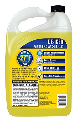 Prestone AS250-6PK De-Icer Windshield Washer Fluid - 1 Gallon, (Pack of 6)