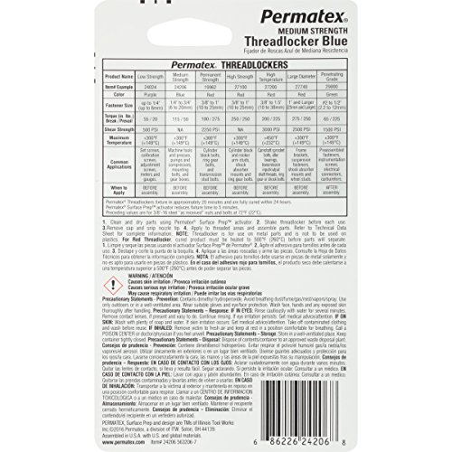 Permatex 24206 Medium Strength Threadlocker Blue