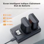 Chargeur K&F Concept LP-E6NH avec Écran LCD