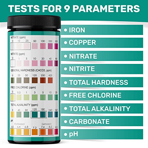 9-in-1 Aquarium Test Strips for Healthy Fish