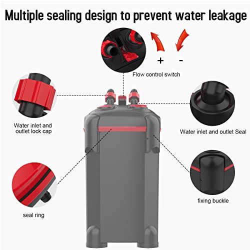 Bykaeler 225GPH Canister Filter for Aquariums