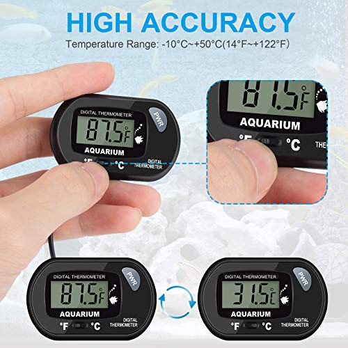 Aquarium Thermometer 2-Pack, Fahrenheit/Celsius with Cord