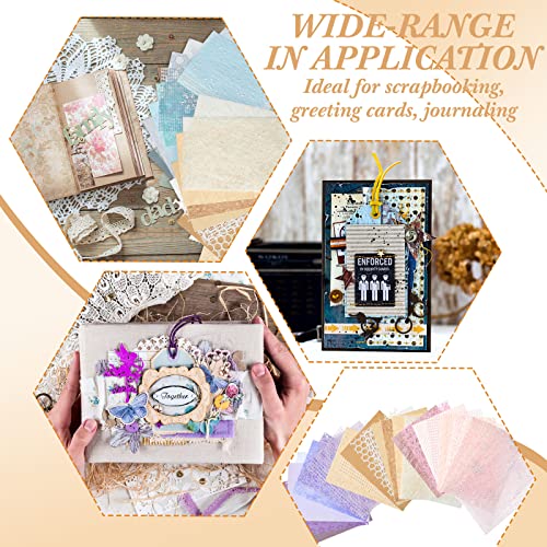 60 pcs A5 Scrapbook Textured Paper Sheets Variety