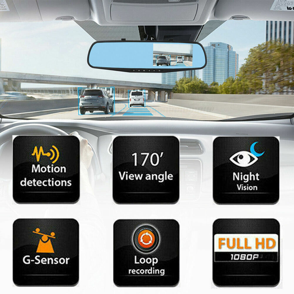1080P HD Dual Dash Cam for Front and Rear