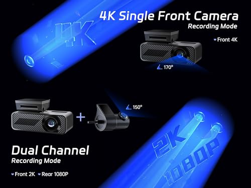 Pelsee 4K Front and Rear Dash Cam