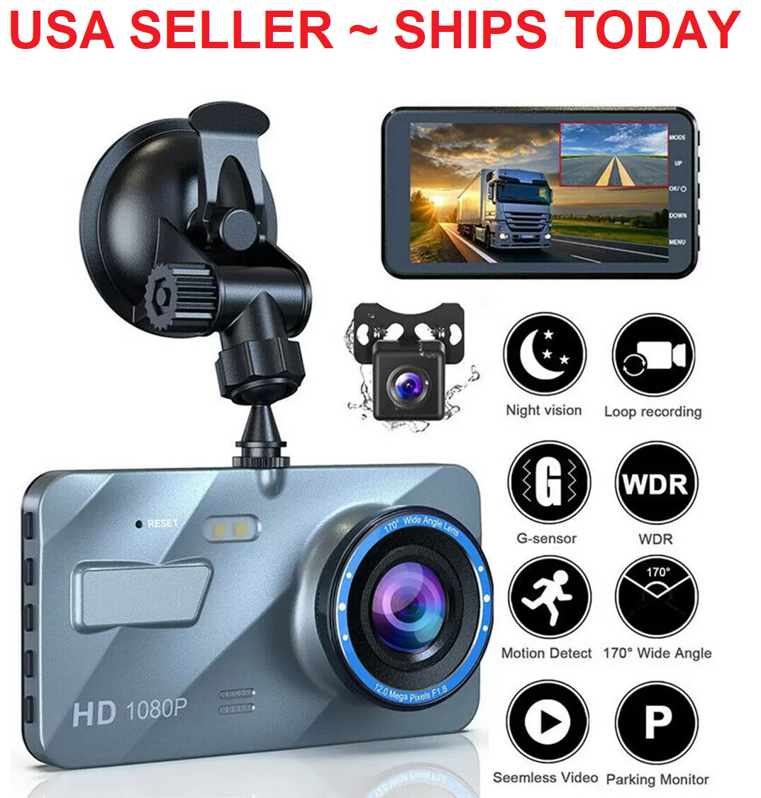 4" Touch Screen Dual Lens 1080P Dash Cam