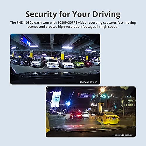 AZDOME Dual Dash Cam with Night Vision and 64GB Card