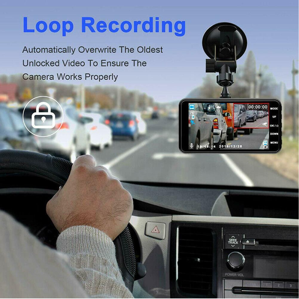 4" Touch Screen Dual Lens 1080P Dash Cam