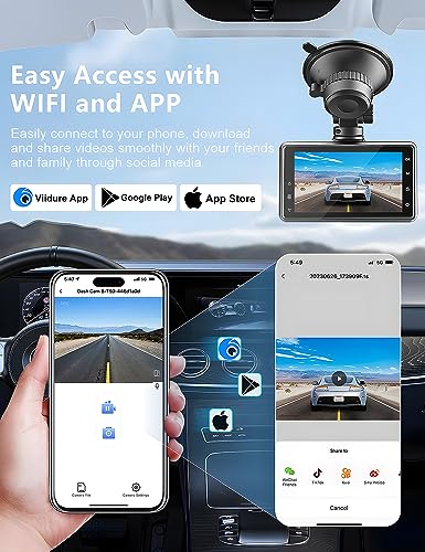 Otovoda 3-Inch Dual Dash Cam with 64GB Card