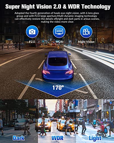 4K Dual Dash Camera with 32GB SD Card