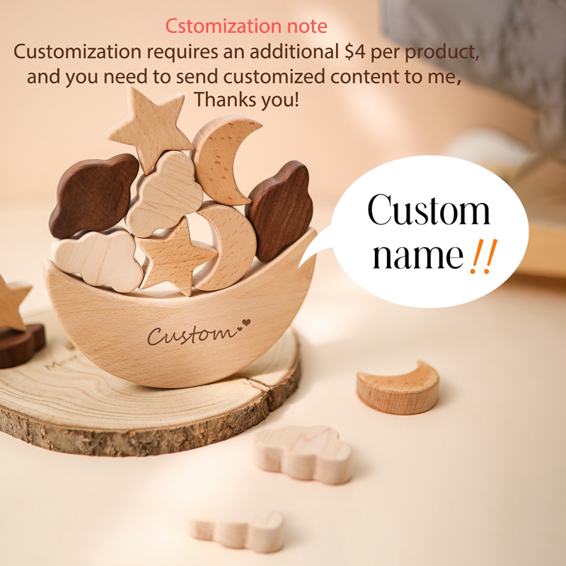 Montessori Wooden Stacking Blocks for Babies