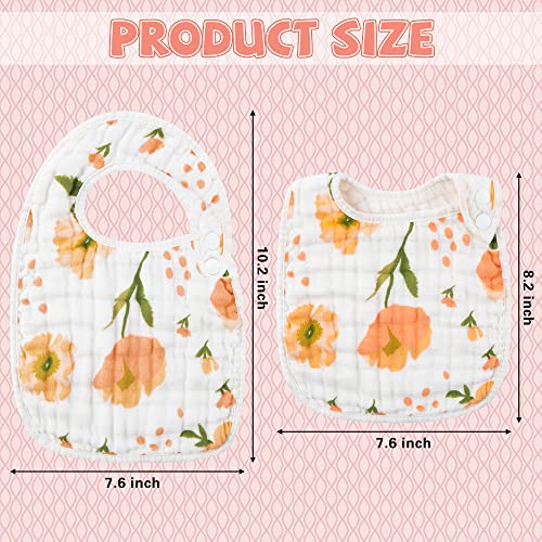 6-Pack Muslin Cotton Baby Bibs with Snap Closure