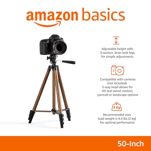 Amazon Basics 127 cm Lightweight Tripod with Bag