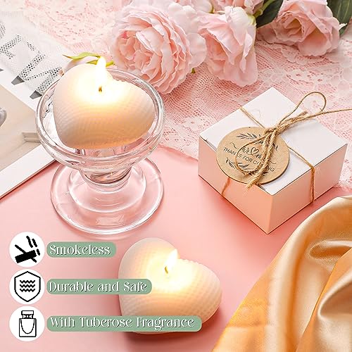 Wedding Favor Candle Sets with Heart-Shaped Boxes