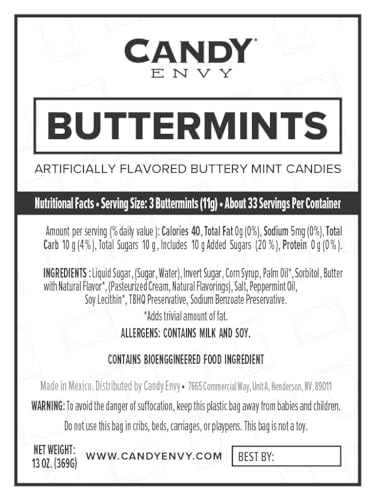Mr. and Mrs. Buttermints Wedding Favor Mints - 100 Count