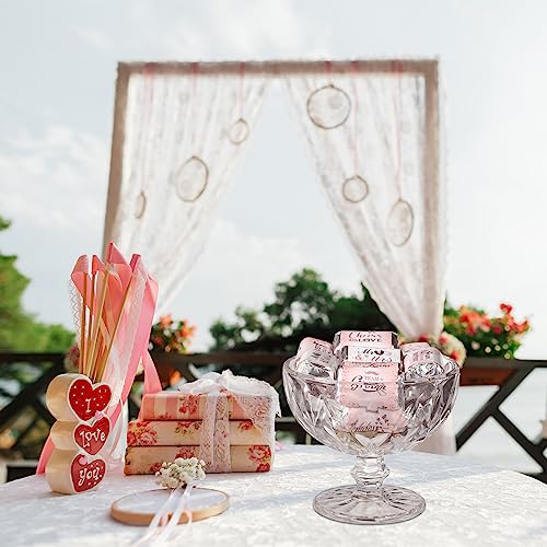 180 Pcs Pink Wedding Candy Wrappers and Stickers