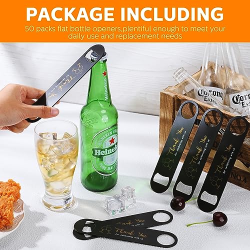 Engraved Stainless Steel Bottle Openers - 50 Pack