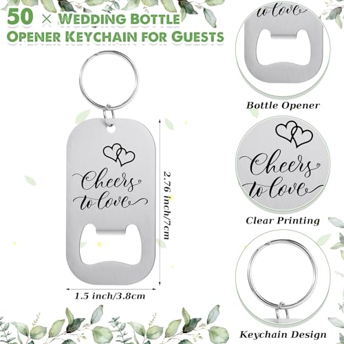 50 Wedding Favors: Keychain Bottle Openers & Bags