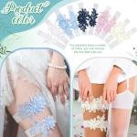Bride's Sexy Lace Leg Garter Set with Faux Pearls