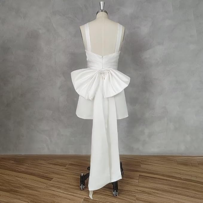 White A Line Wedding Gown with Spaghetti Straps