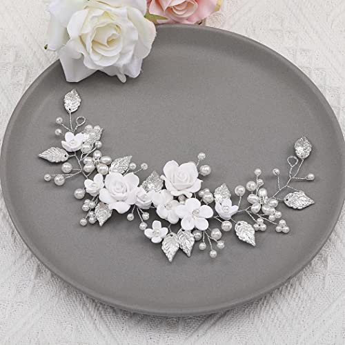 Flower Bride Wedding Hair Vine Pearl Bridal Accessories