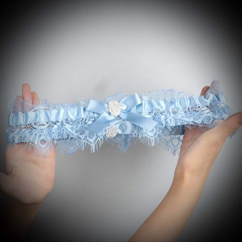 Vintage Blue Wedding Garter Set for Bride