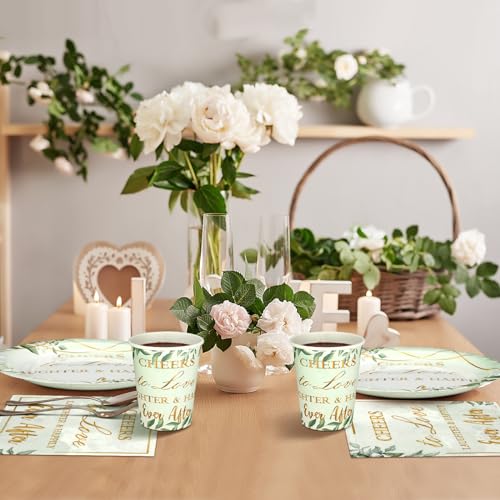 50 Greenery Wedding Favors Disposable Tableware Set Love