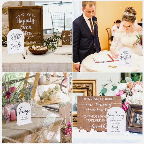 Elegant 5x7 Inch White Acrylic Wedding Signs Set