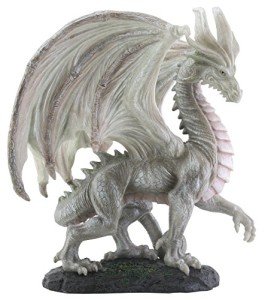 White Wise Old Dragon Fantasy Figurine