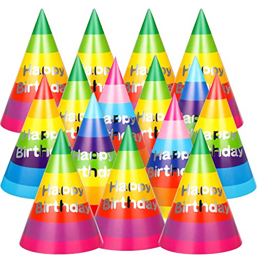 30-Piece Rainbow Birthday Party Hats for Kids and Adults