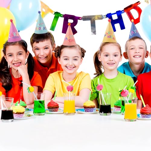 15 Rainbow Cone Hats Kids Craft Party Supplies