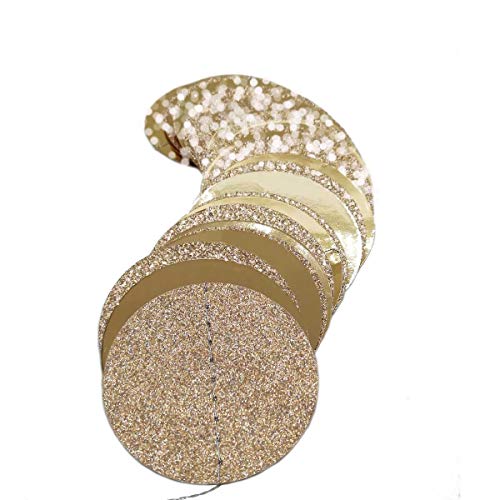 Glitter Champagne Gold Circle Dots Garland Party Decorations