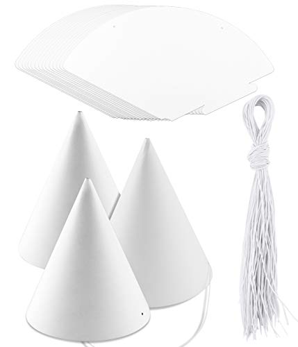 40 White Party Hats for Kids and Adults