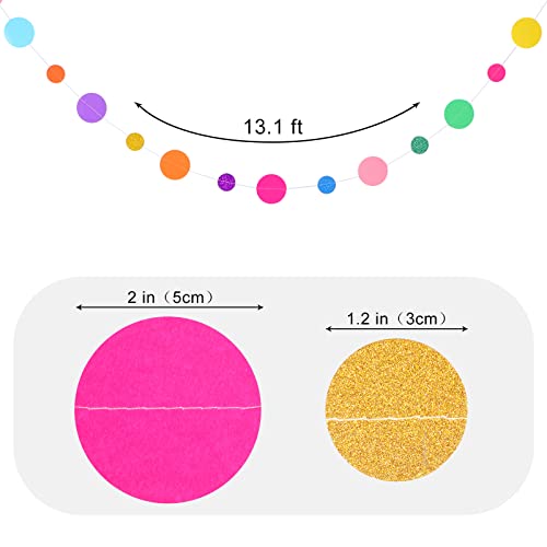 Rainbow Dots Confetti Garland Circle Streamers Party Backdrop