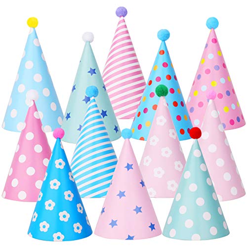 Beurio 12 PCS Birthday Party Cone Hats