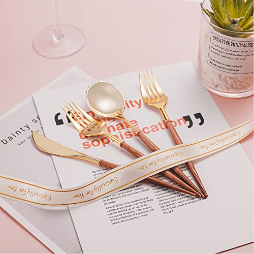 Elegant Gold Disposable Cutlery Set for Wedding Party