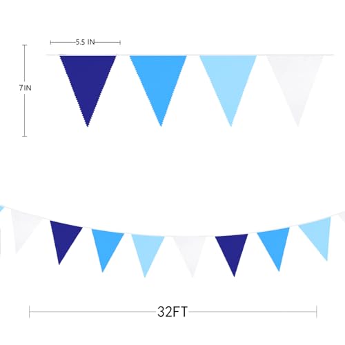 Royal Blue Triangle Flag Bunting Garland for Parties