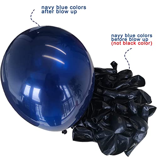50 Navy Blue and Gold Party Balloons Set