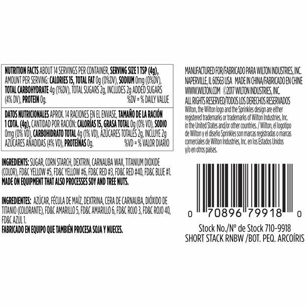 Wilton Rainbow Sprinkles for Ice Cream & Desserts