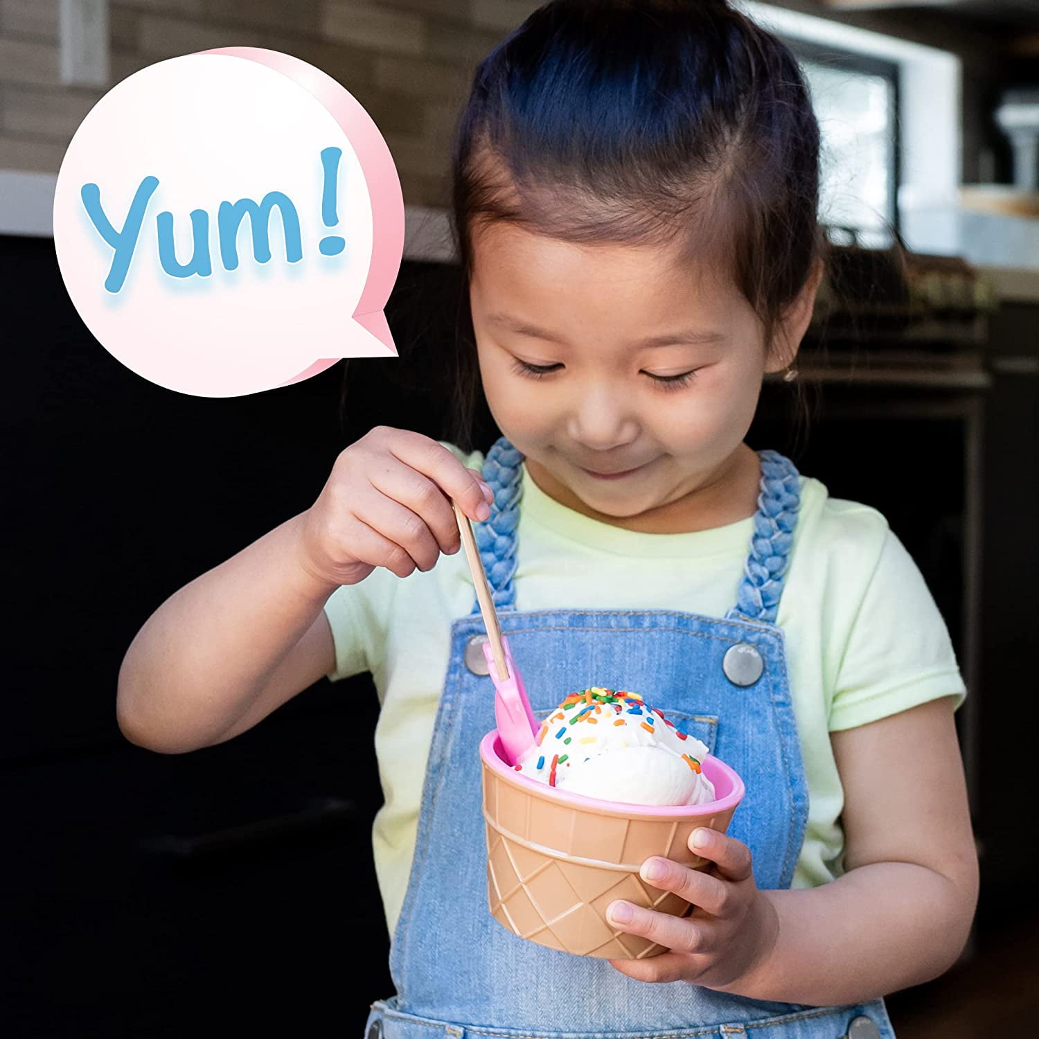 12 Vibrant Ice Cream Bowls with Spoons
