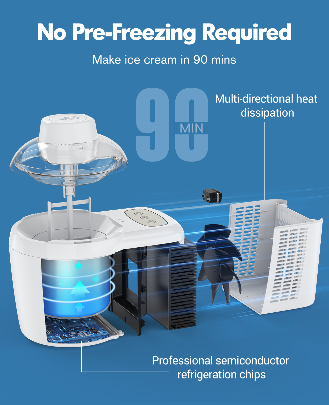 700ml Automatic Ice Cream Maker with 2 Modes