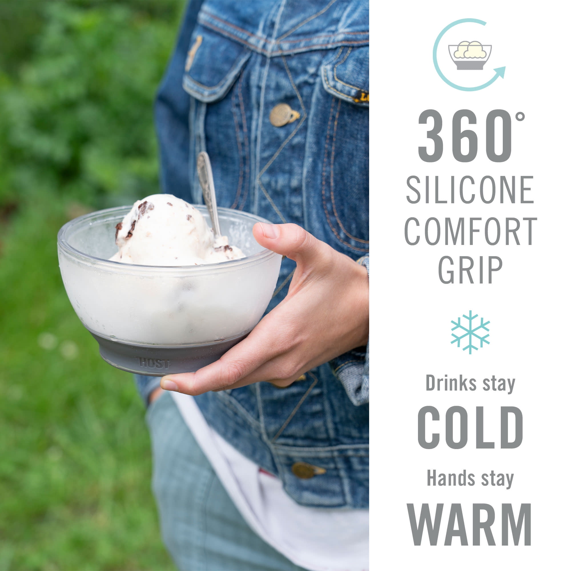 Insulated Ice Cream Bowl with Silicone Grip
