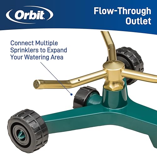 Metal 3-Arm Sprinkler with Wheel Base